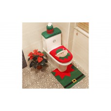 4 Pcs Christmas Toilet Bathroom Decoration Set 